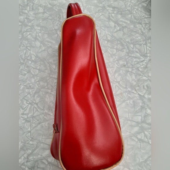 Vintage bowling shoe bag in red and cream toiletry travel case - Picture 2 of 6